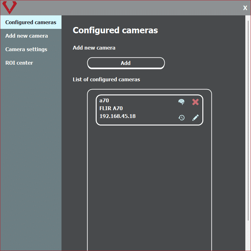 ViperVision - showing established camera connection