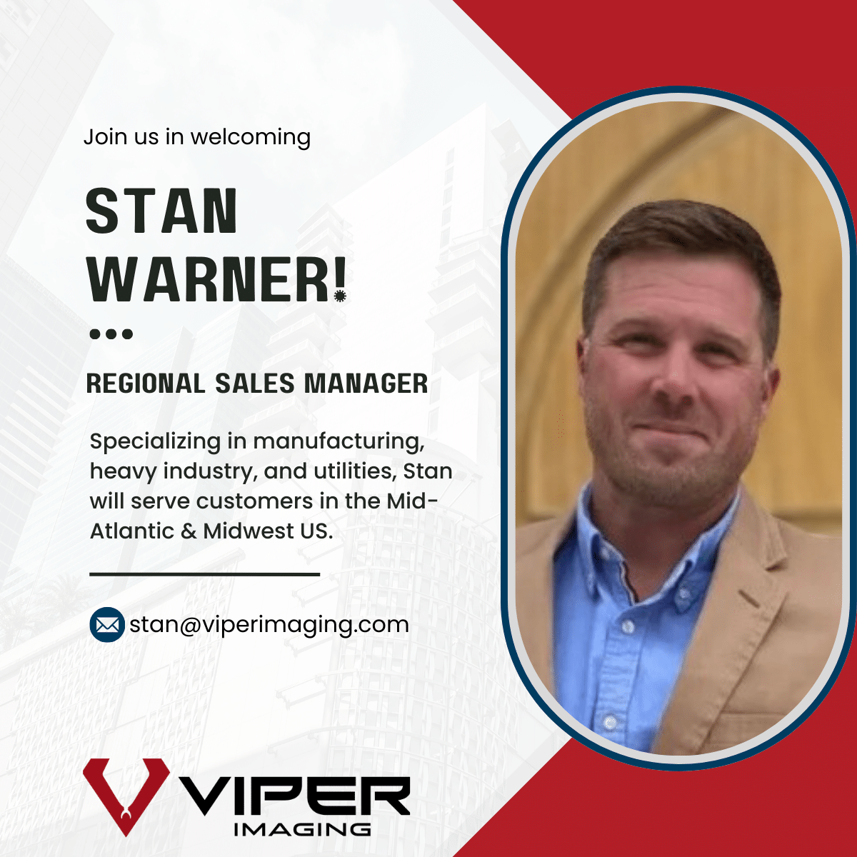 Welcome Stan Warner, regional sales manager