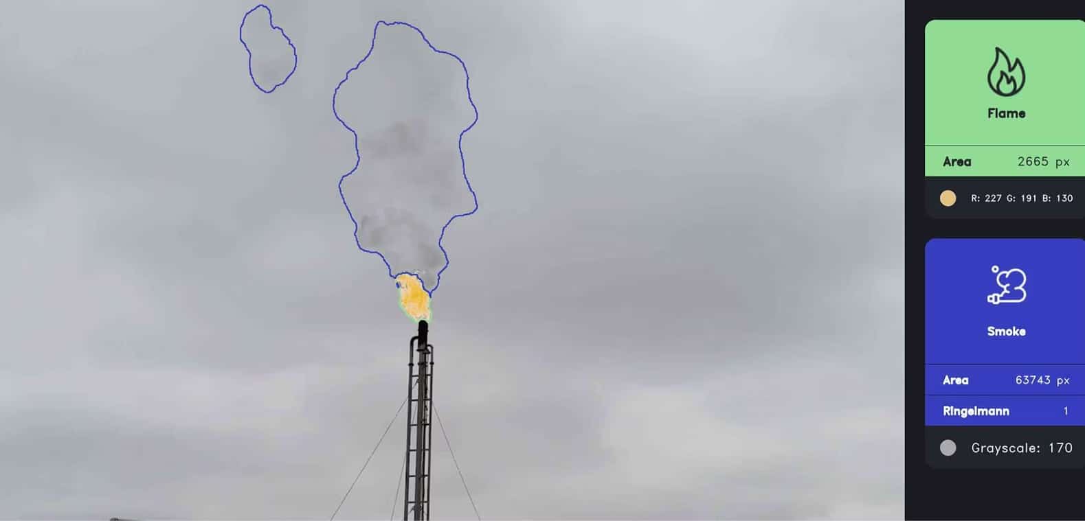 VisionAery flare monitoring screenshot